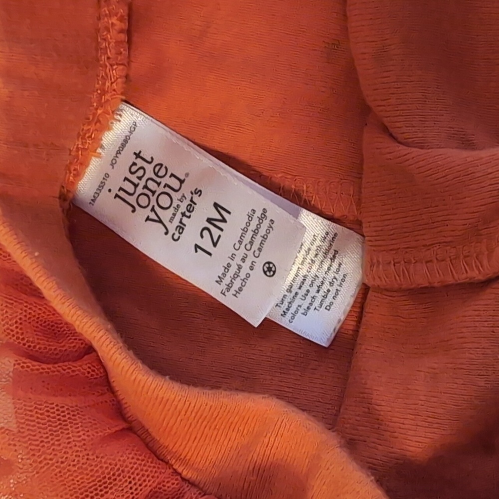 12M Orange Ruffle Pants - Picture 2 of 4